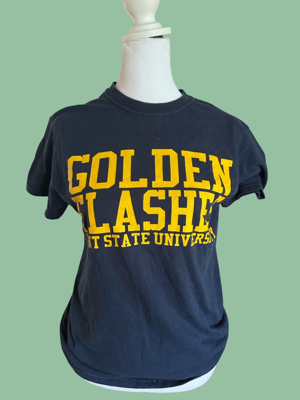 Kent State University Navy Blue T-Shirt with Yellow 'GOLDEN FLASH' Print